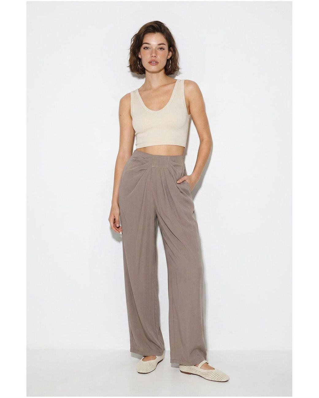 Bianco Lucci Natural Elastane Pants