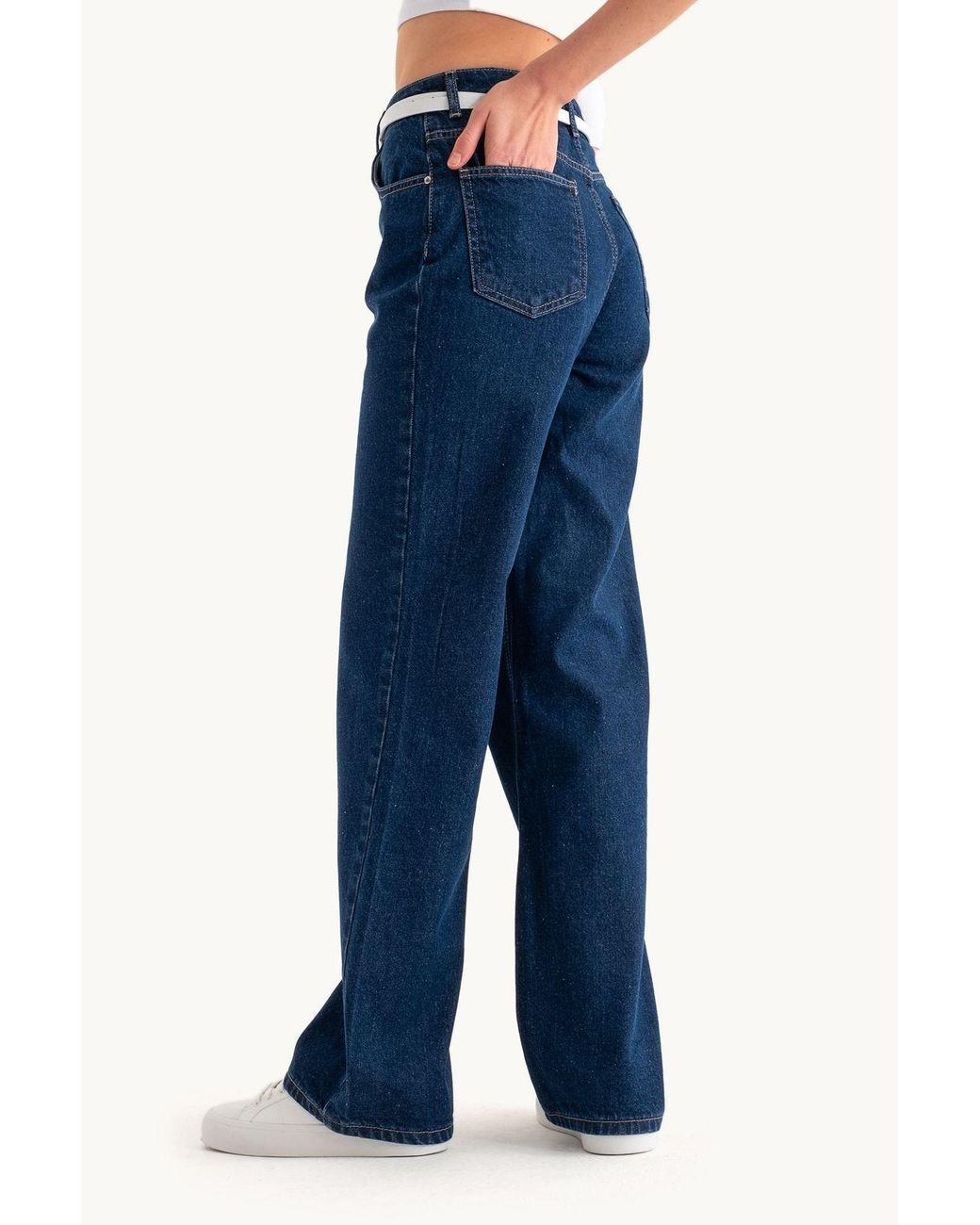 Hiccup Blue High Waist Wide Leg Jeans
