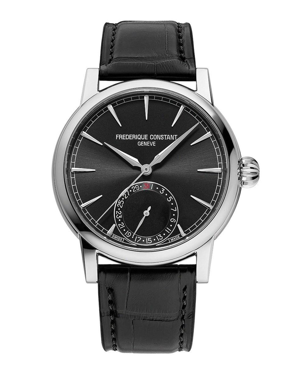 Frederique Constant Gray Swiss Automatic Leather Strap Timepiece for men