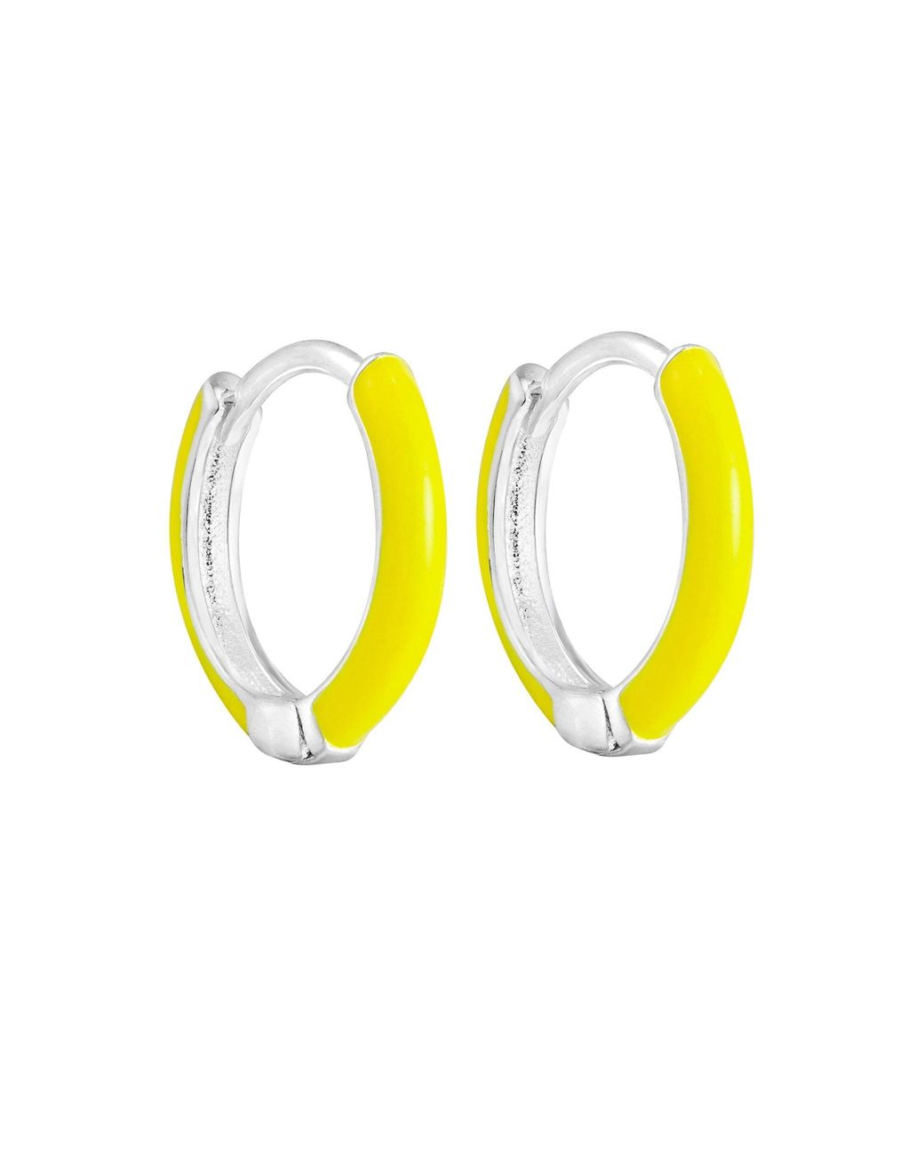 SEOL + GOLD Yellow Sterling Neon Enamel Hoops