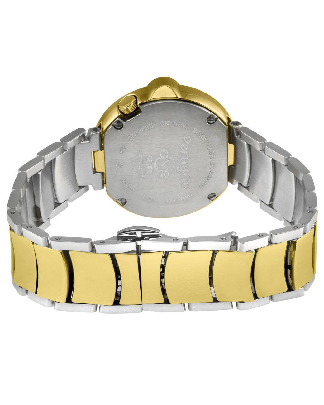 Gv2 Metallic Perugia Diamond Watch, Ipyg Case, Dial, Two-Toned Ss/Ipyg Bracelet