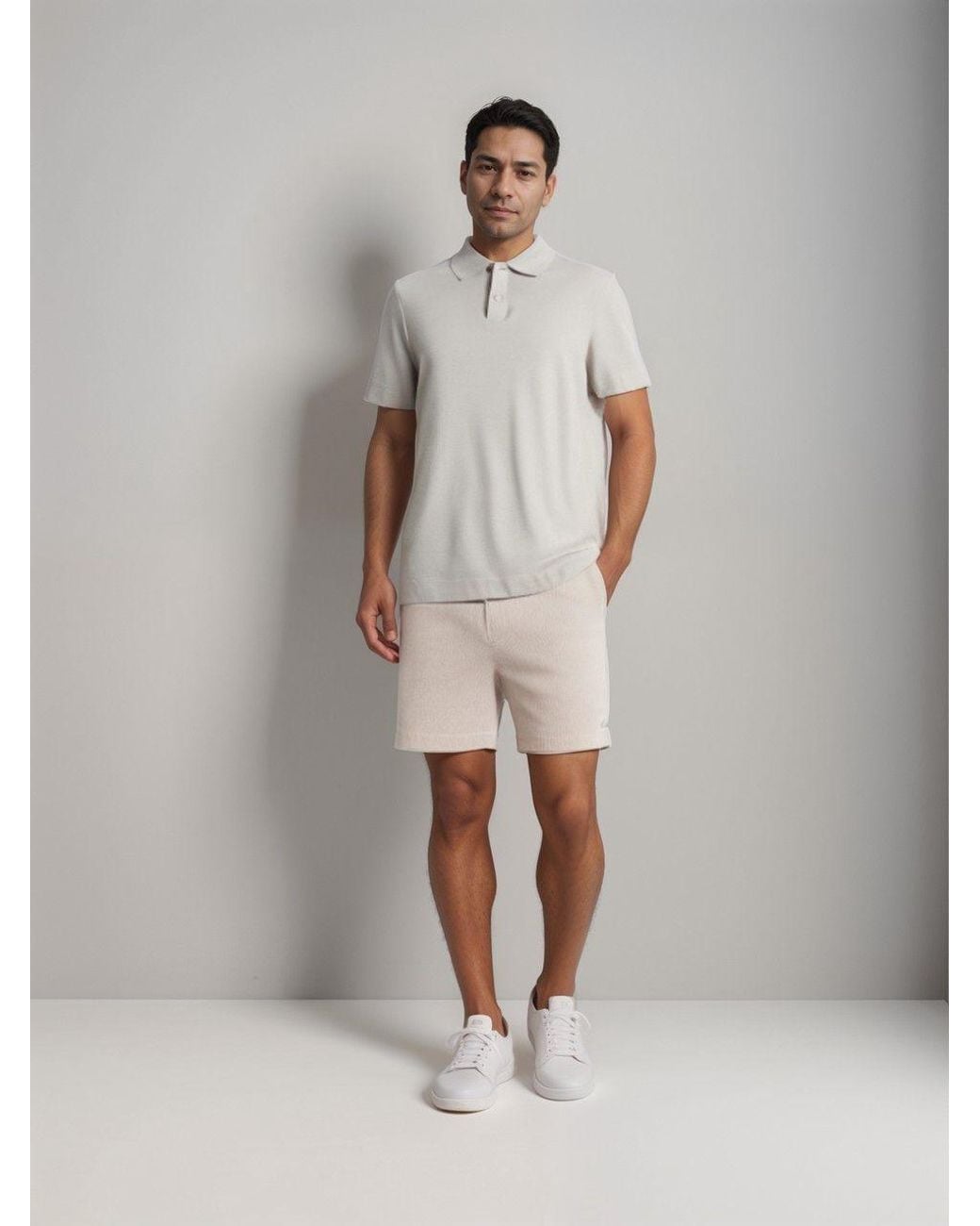 Secret Label Gray Cotton Pique Polo Shirt for men