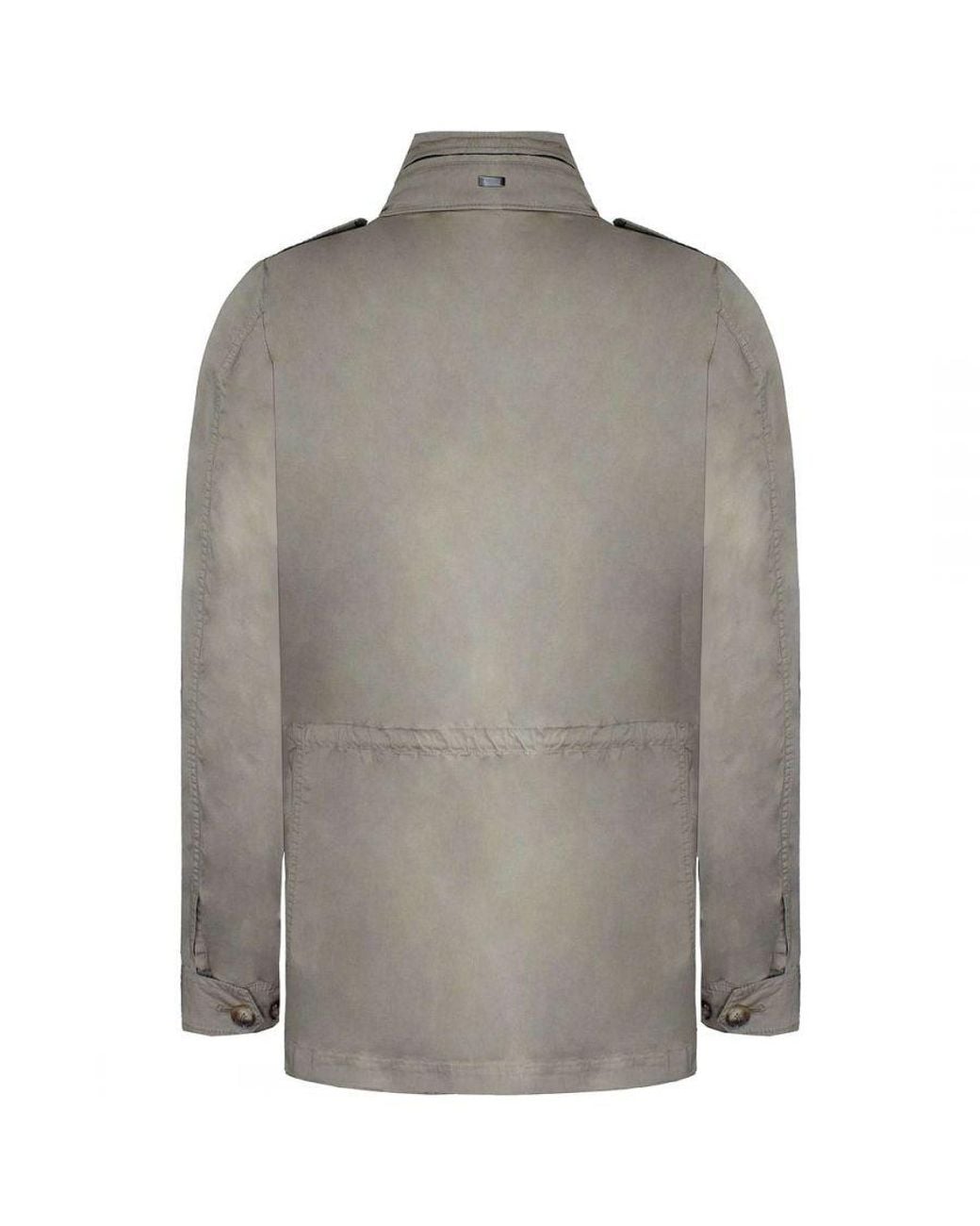 Hackett Gray Field Jacket Polyester/Polyamide for men
