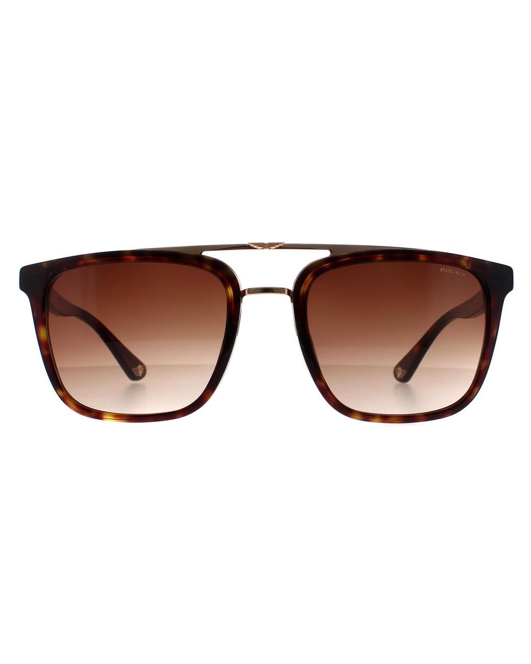 Police Brown Square Havana And Gradient Splb41 Origins 35 for men