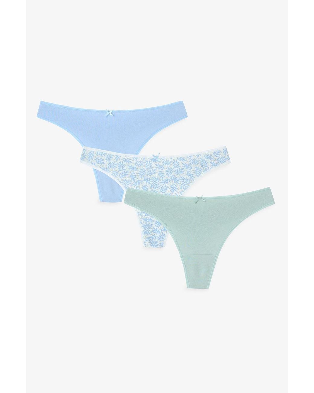 Penti Blue Deep Jungle Leaf Print Thong
