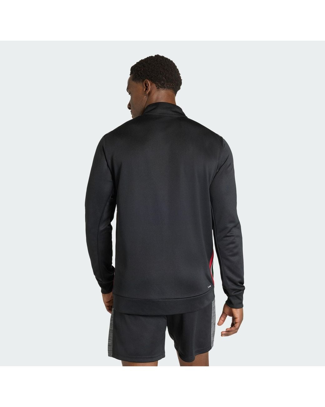 Adidas Originals Black Workout Essentials All-Set 3-Stripes Knit Track Top for men