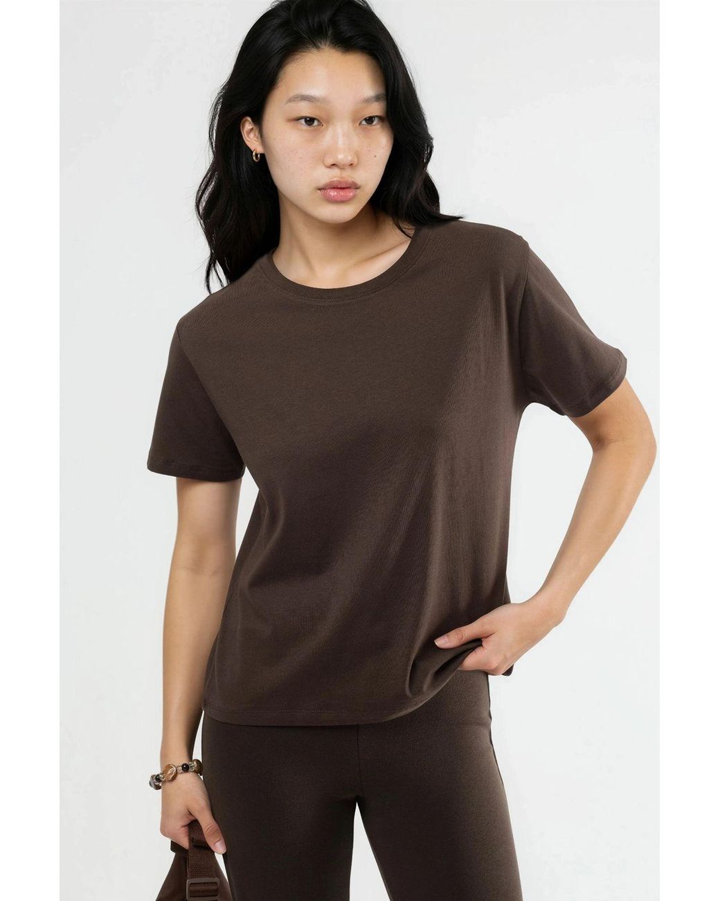 Busem Black Plain Crew Neck Cotton T-Shirt