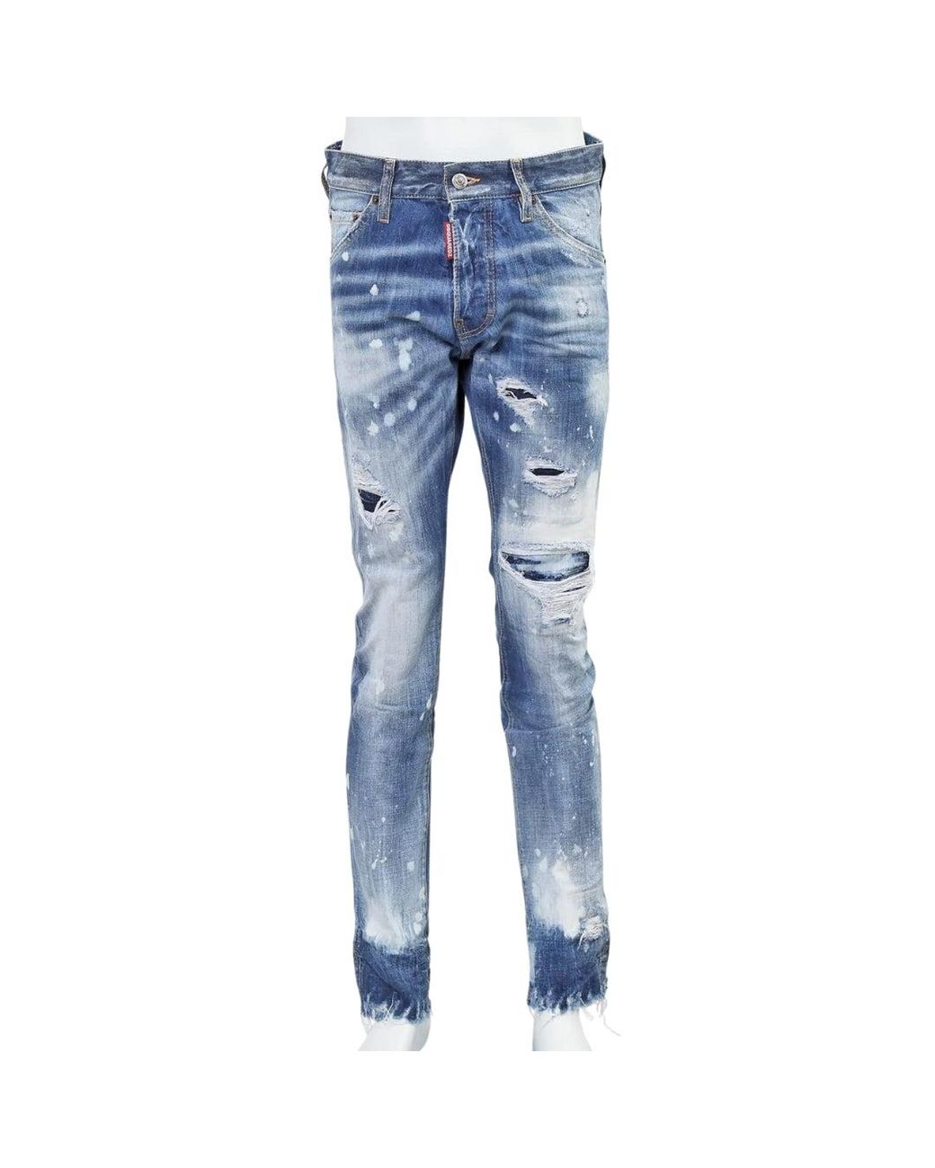 DSquared² Blue Cool Guy Jean Distressed Denim Pants Cotton for men