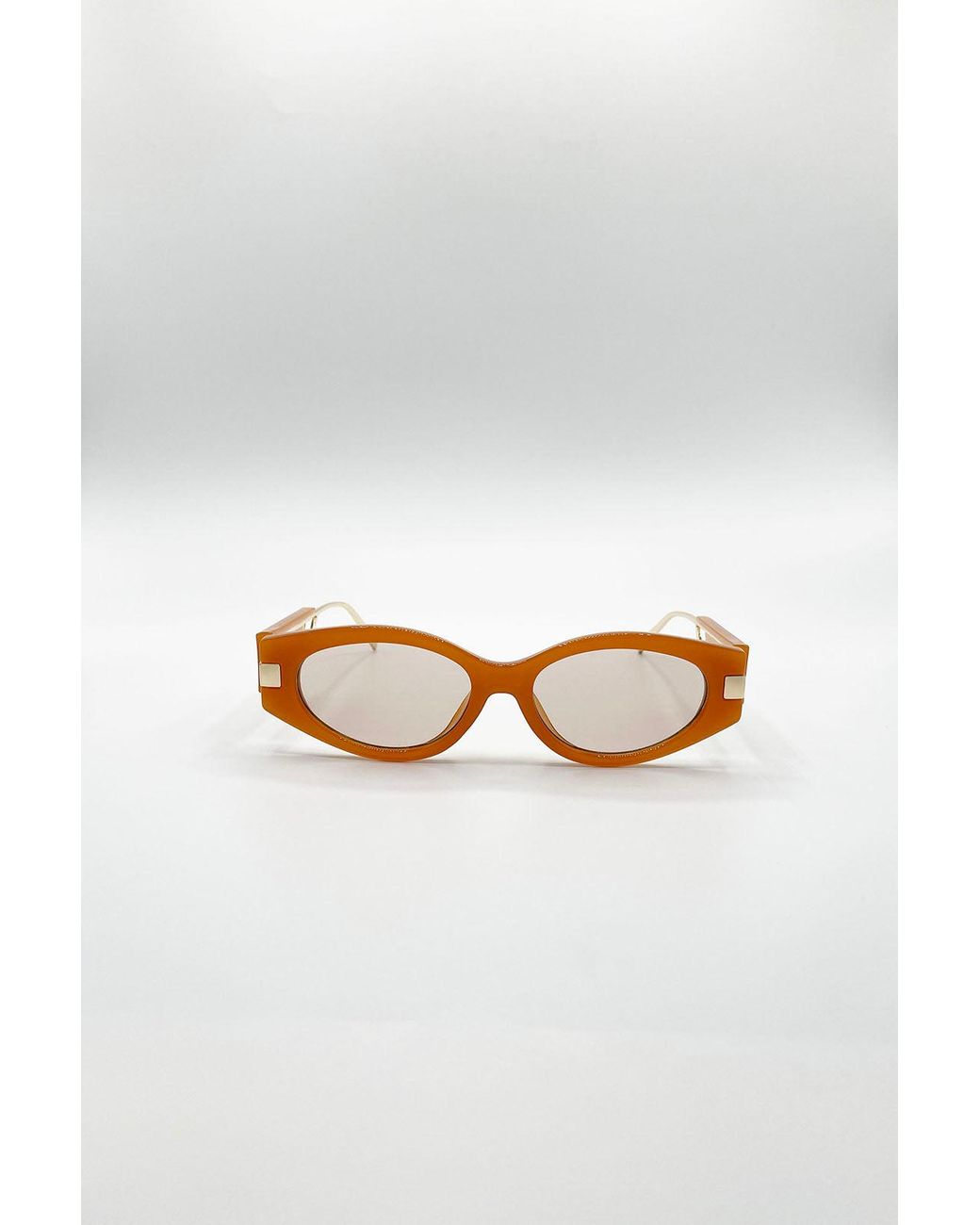 SVNX Black Oval Metal Detail Sunglasses