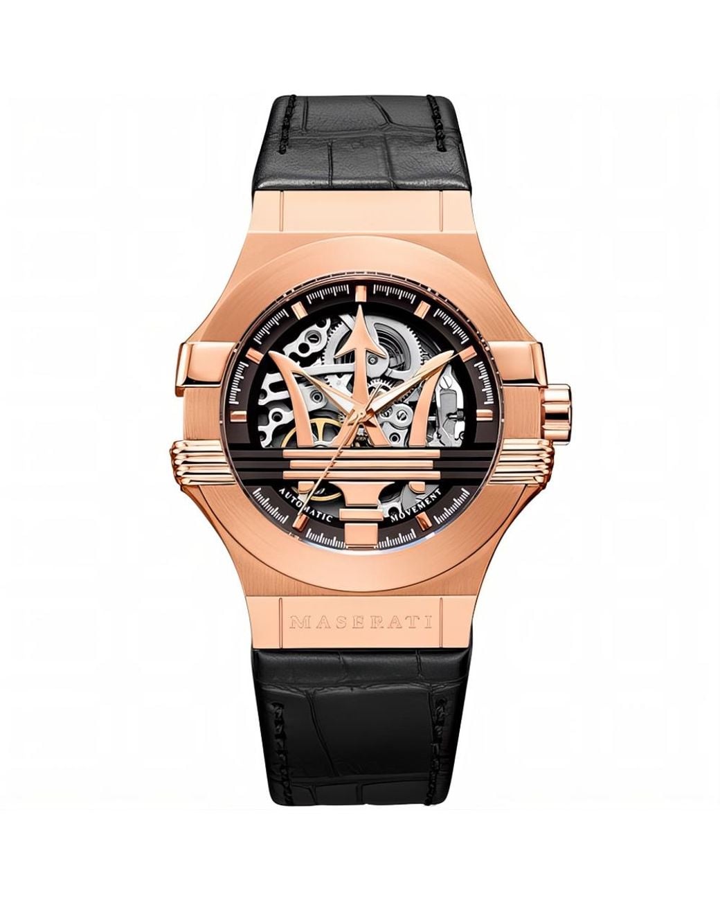 Maserati Black R8821108025 Automatic Skeleton Dial Watch for men