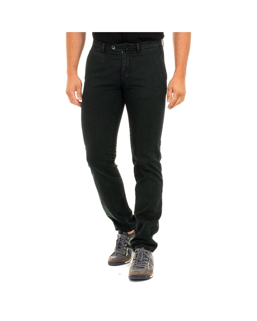 La Martina Black Long Trousers With Straight Cut Hems Kmta01 for men