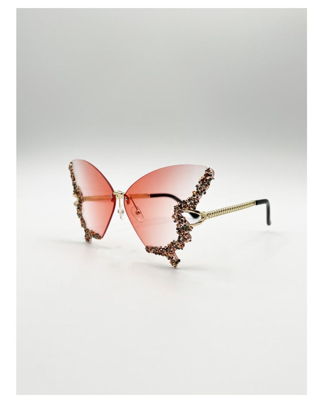SVNX Gray Butterfly Lens With Crystal Detail