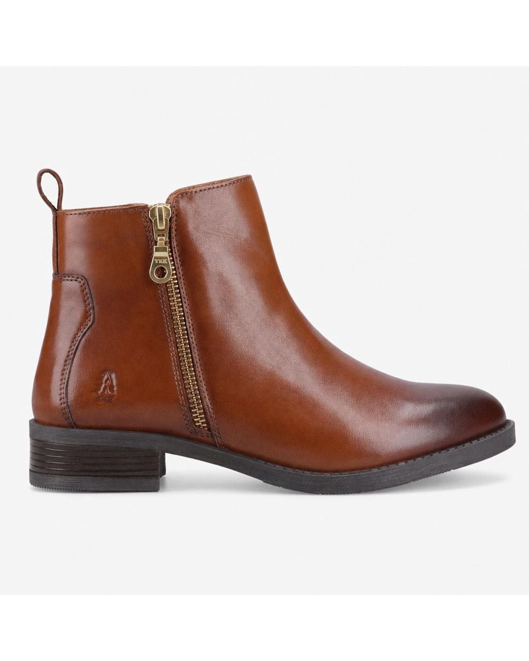 Hush Puppies Brown Perry Zip Boot Ankle Boots Leather