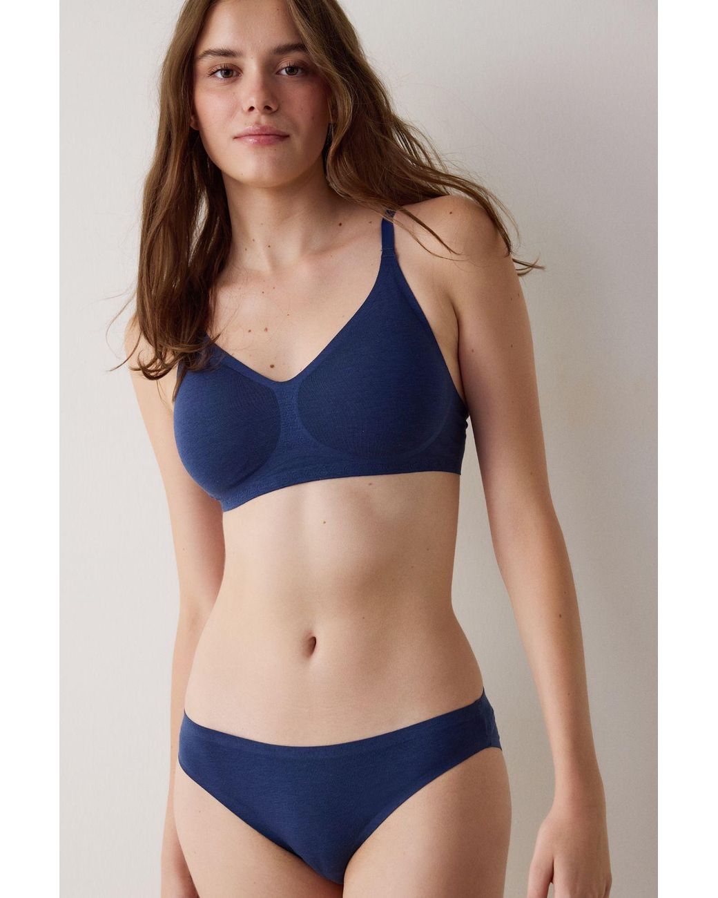 Penti Blue Cotton Lyocell Jersey Bralette