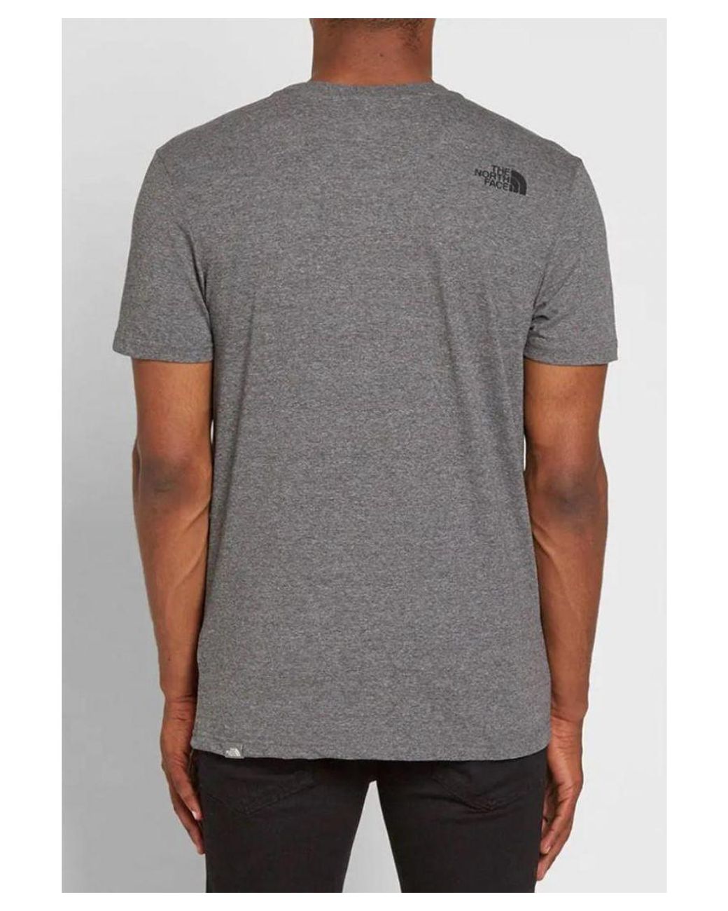 The North Face Gray Ss Simple Dome T Shirt Cotton for men
