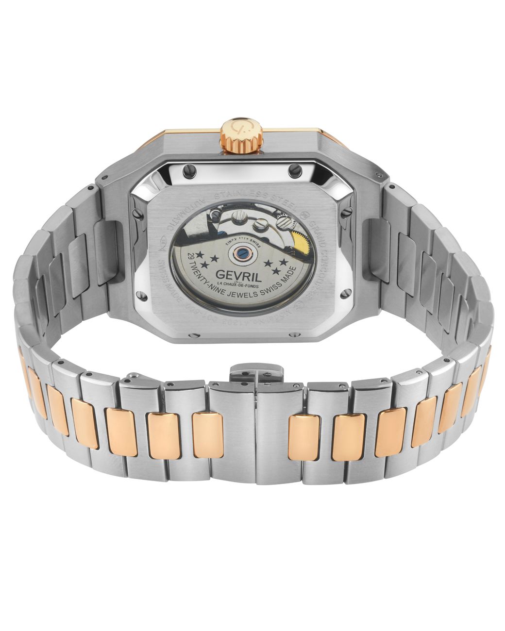 Gevril Blue Grand Concourse Iprg Case, Dial, Bracelet Watch for men