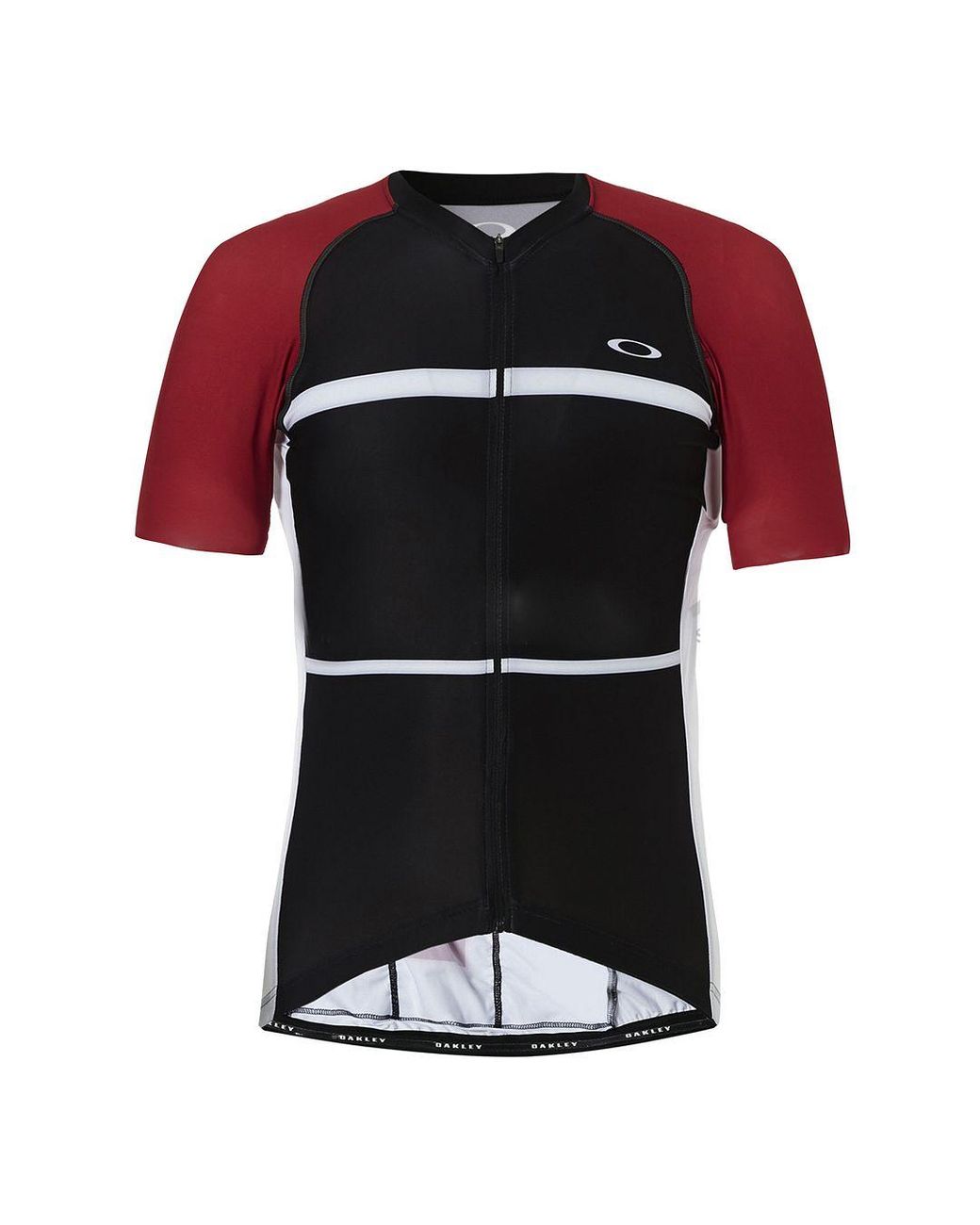 Oakley Black Short Sleeve Zip Up Cycling T-Shirt 434144 465 for men