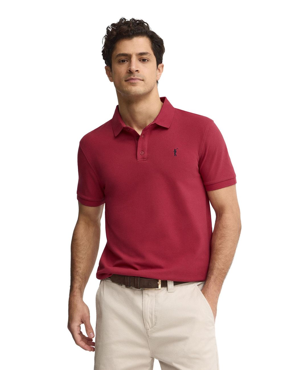 POLO CLUB Red Slim Fit Polo-Shirt-S-S6 for men
