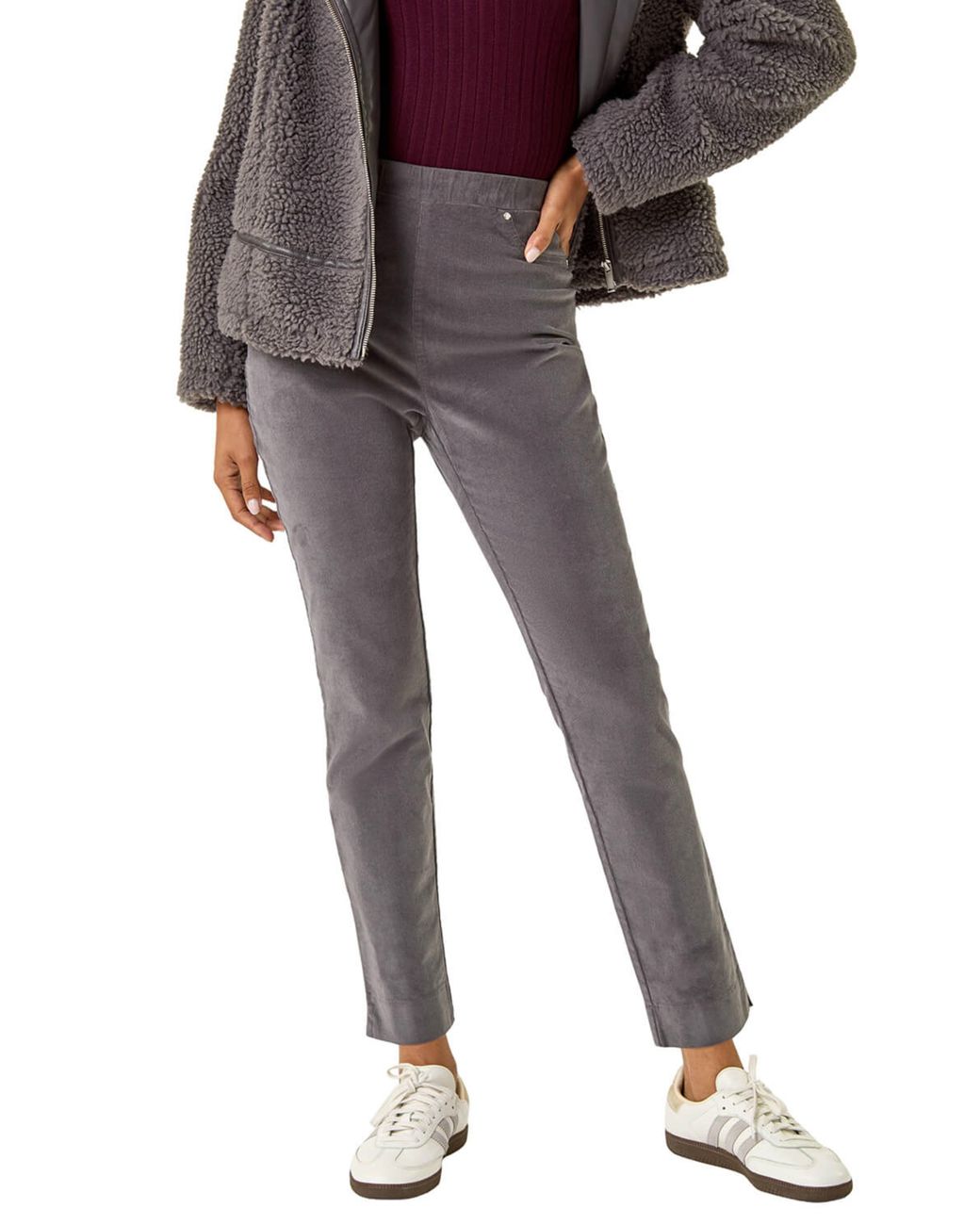 Roman Gray Corduroy Stretch Denim Trousers