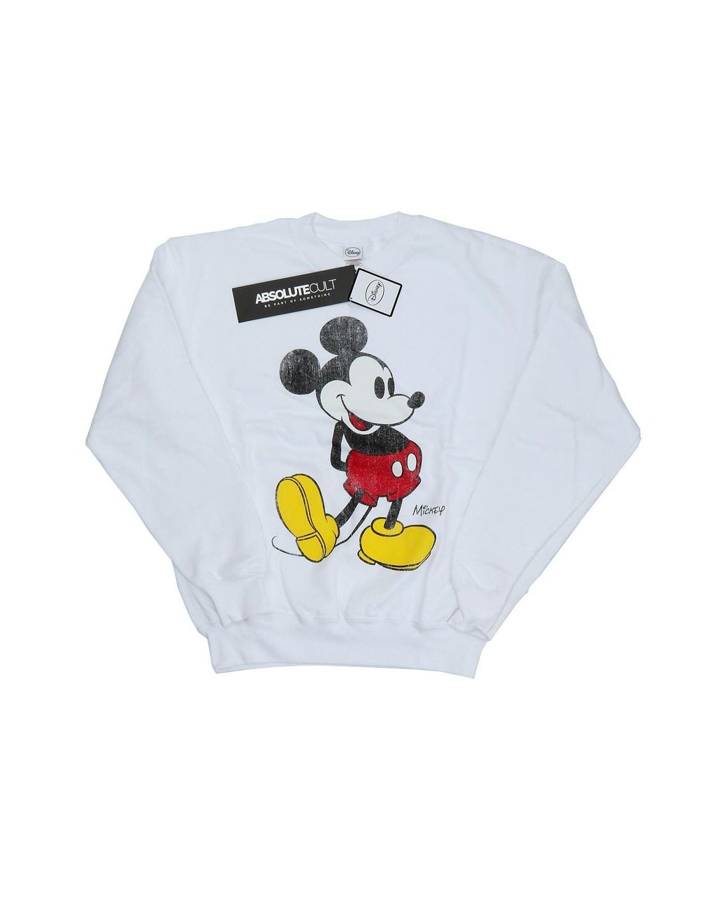 Disney White Mickey Mouse Classic Kick Sweatshirt for men