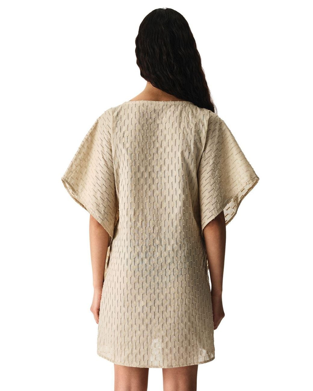 Penti Natural Oversized Cotton Textured Mini Kaftan