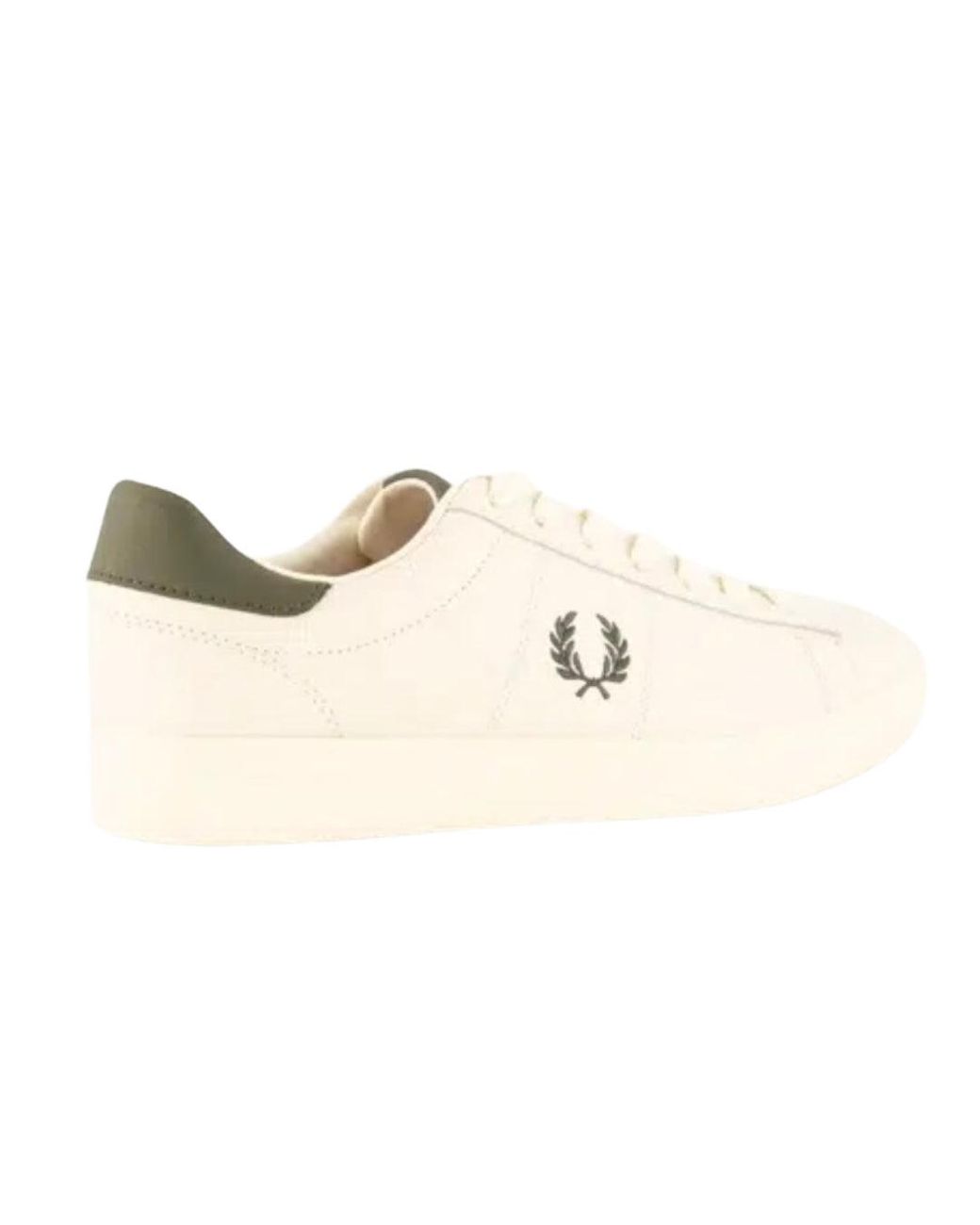 Fred Perry White Spencer Leather Ecru Trainers for men