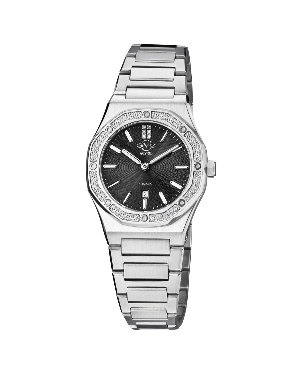 Gv2 Metallic Palmanova 12707 Swiss Quartz Stainless Steel Diamond Watch