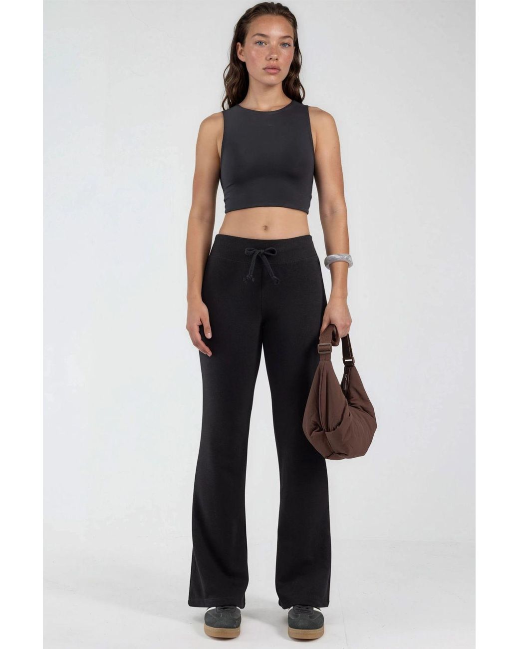 Busem Blue Elastic Waist Flare Leg Pants