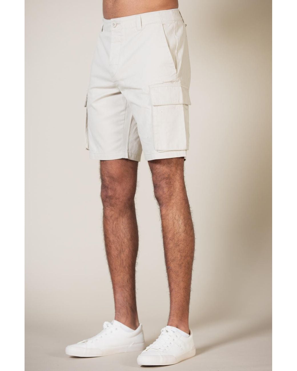 French Connection Natural Cotton Cargo Shorts for men