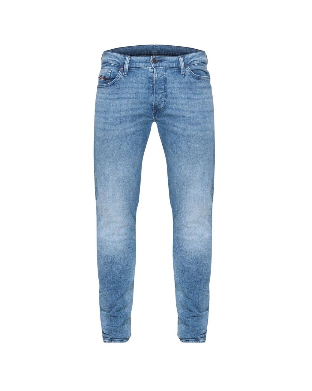 DIESEL Blue Tepphar-X Skinny Fit Plain Jeans Cotton for men