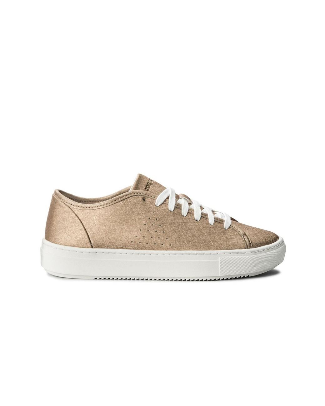 Le Coq Sportif White Jane Metallic Trainers Leather