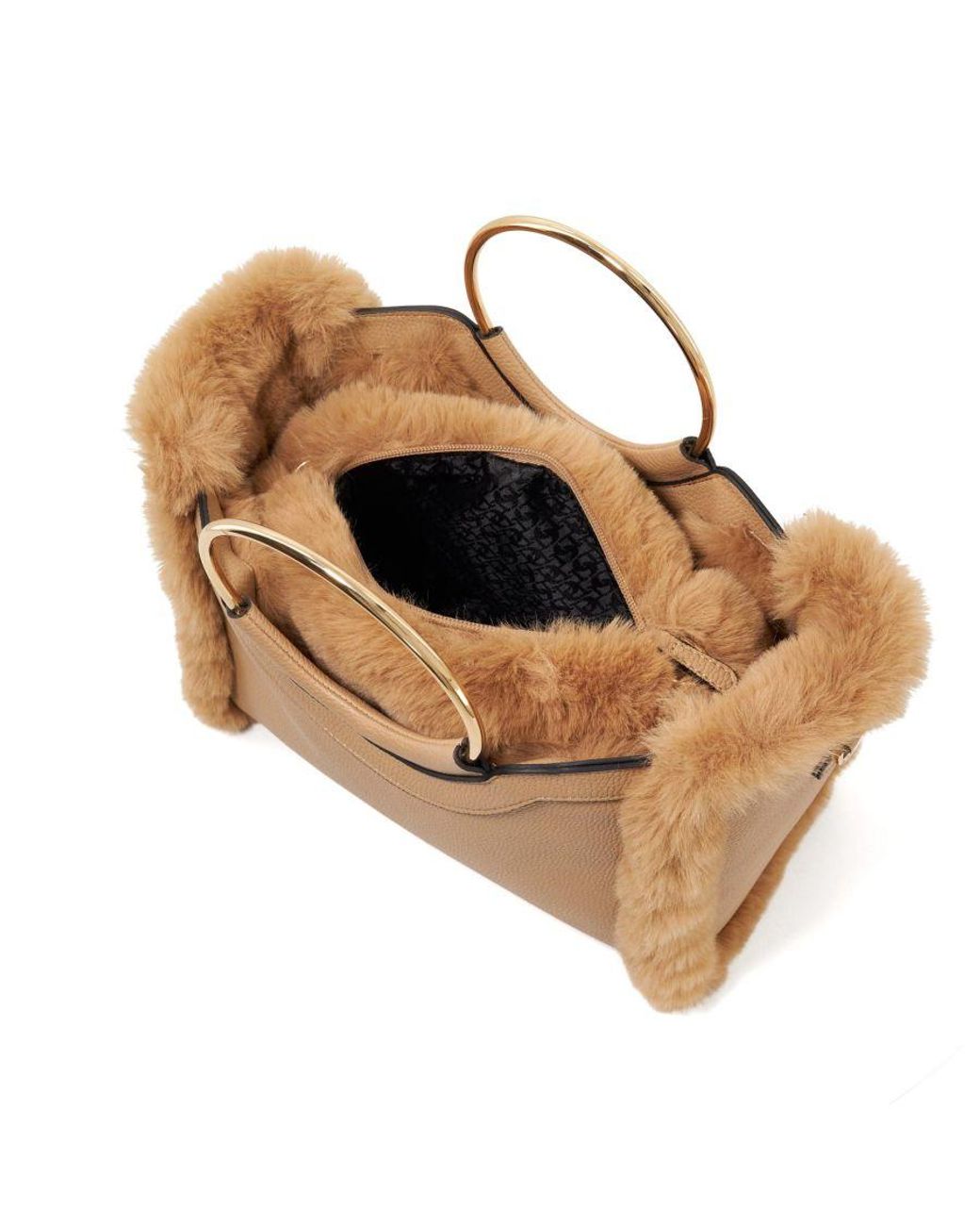 Dune Duo Large Faux Fur Trimmed Tote Bag Duo in Natural Lyst UK
