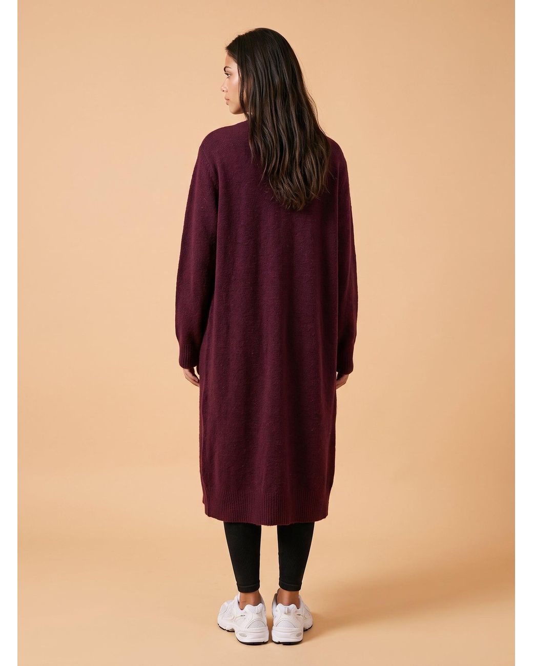 Urban Bliss Purple Longline Patch Pocket Cardigan