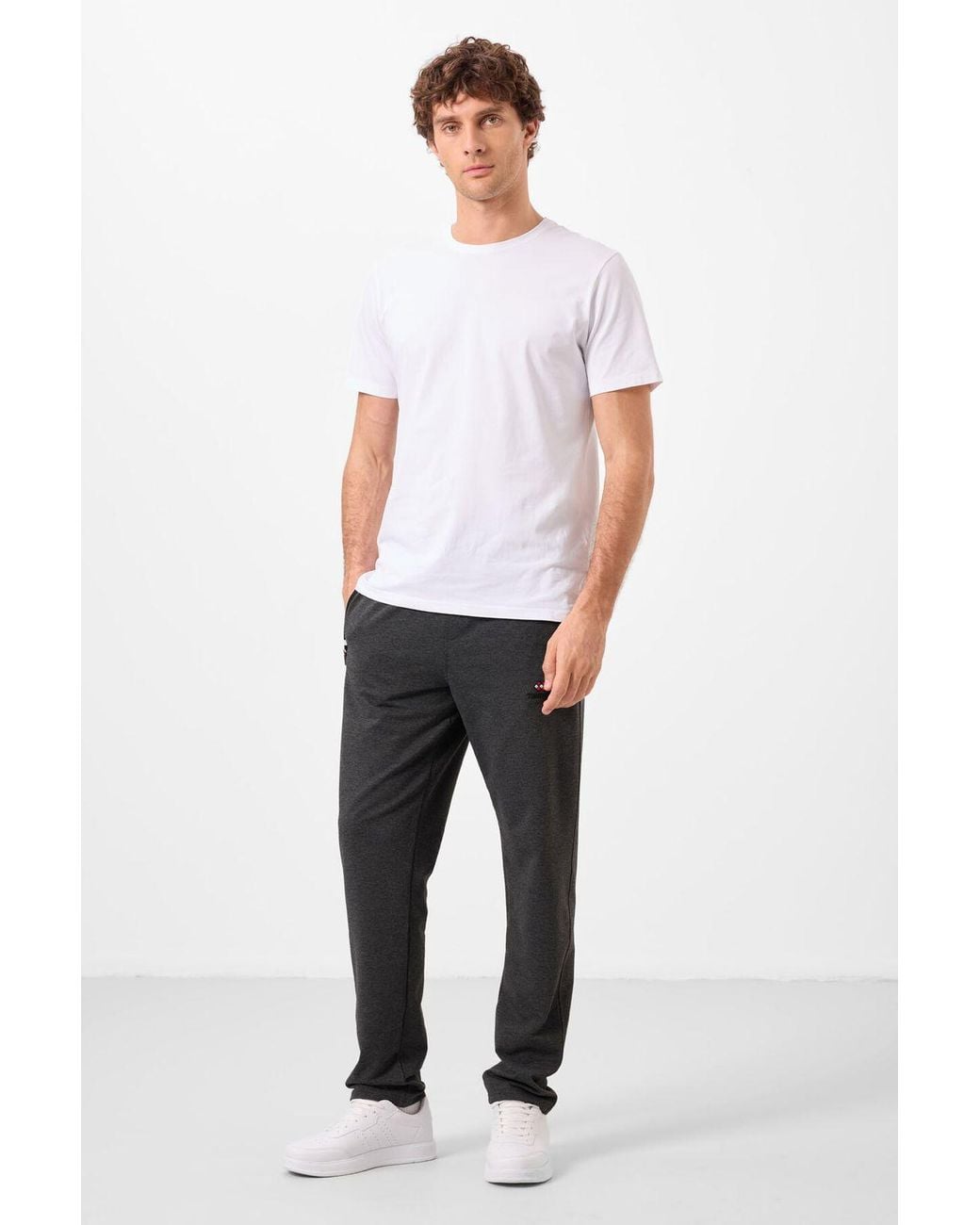 TOMMY LIFE Natural Slim Fit Straight Leg Sweatpants for men