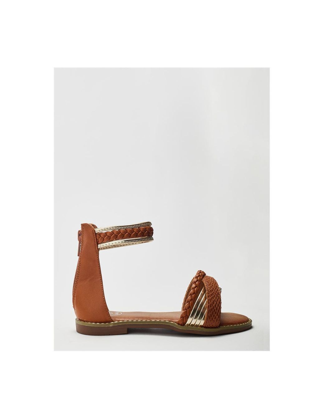 b.soleful White Shani Sandals Faux Leather
