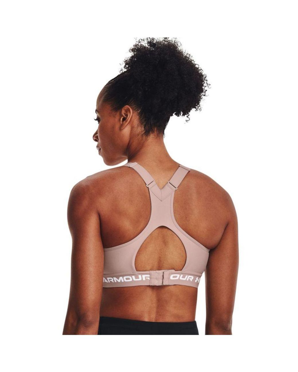 Under Armour S High Crossback Sports Bra in Pink