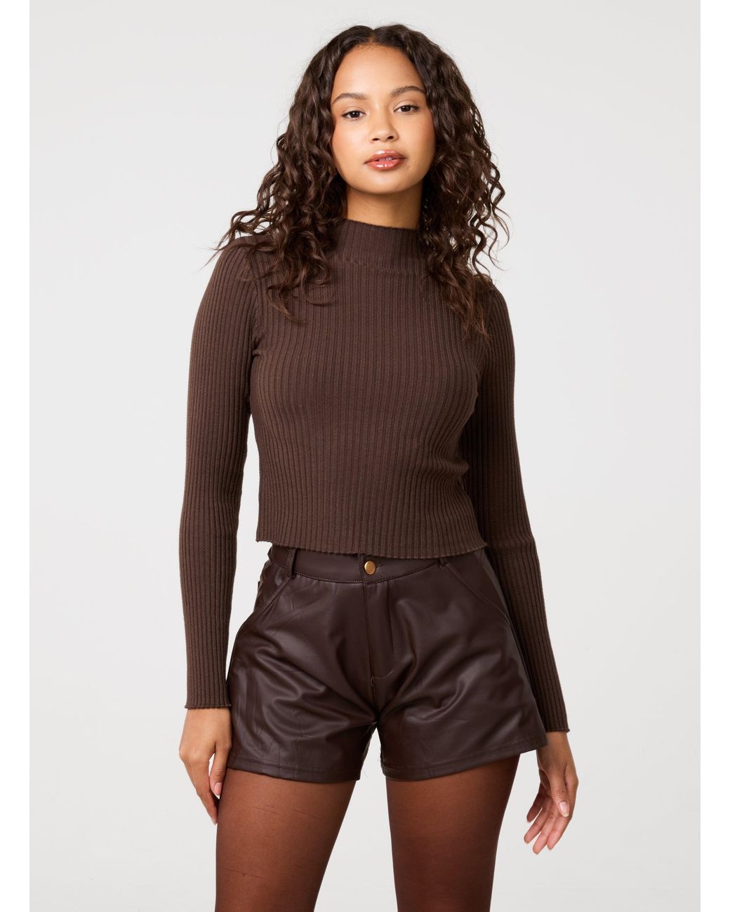 Pink Vanilla Brown Ribbed Jumper
