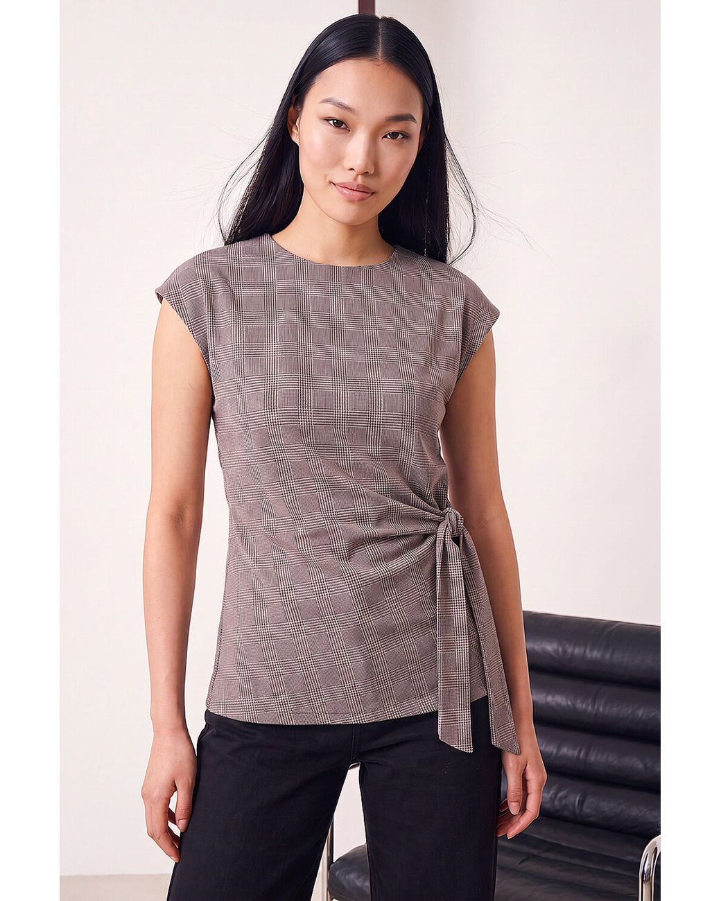 D.u.s.k Purple Shimmer Tie Waist Top