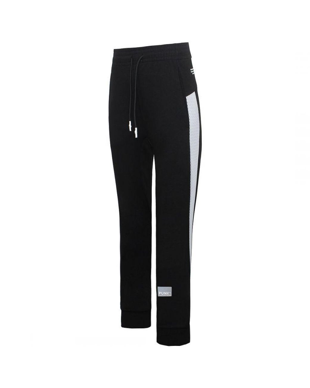 PUMA Black Avenair Cuff Track Pants Cotton for men