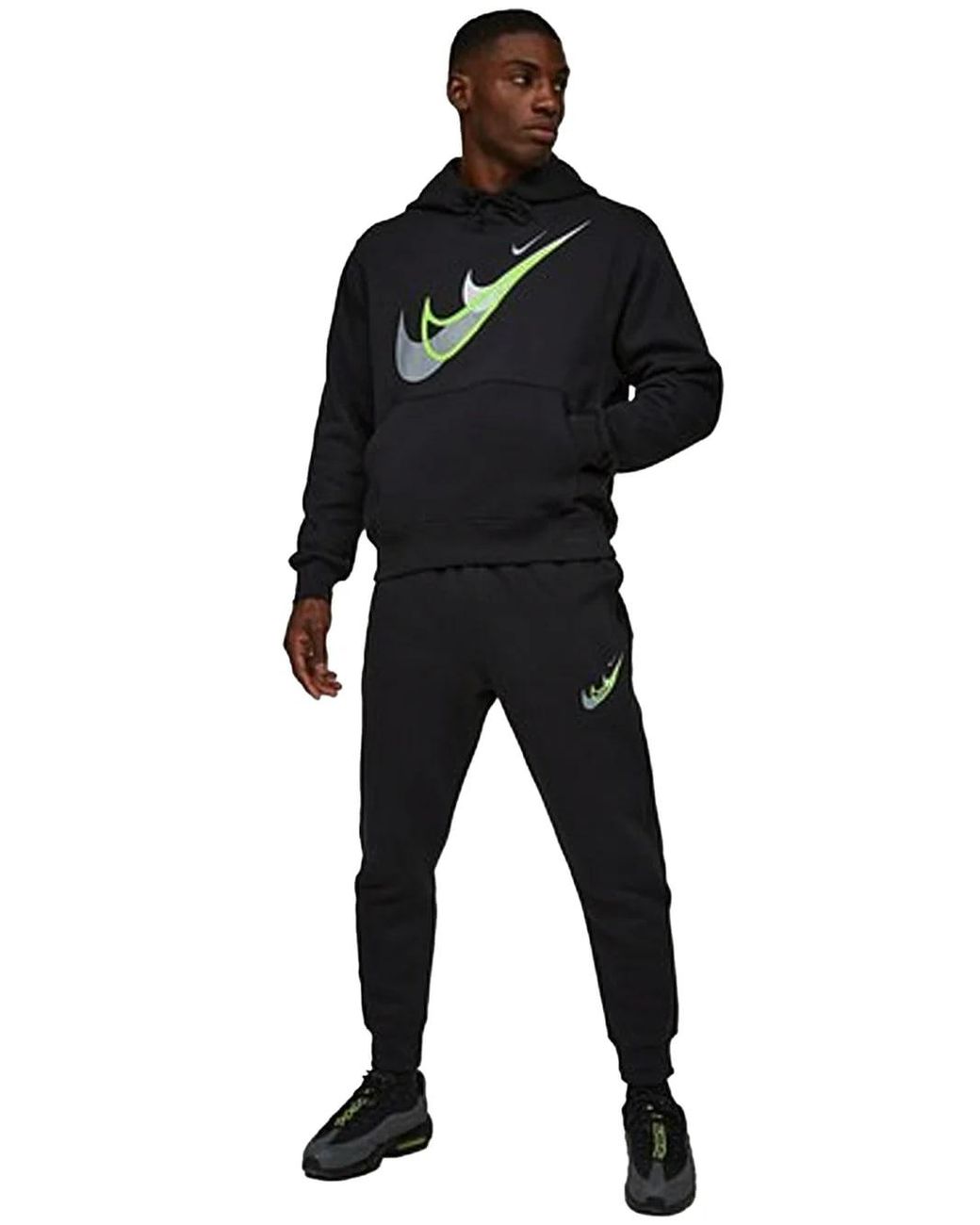 black nike hooded tracksuit