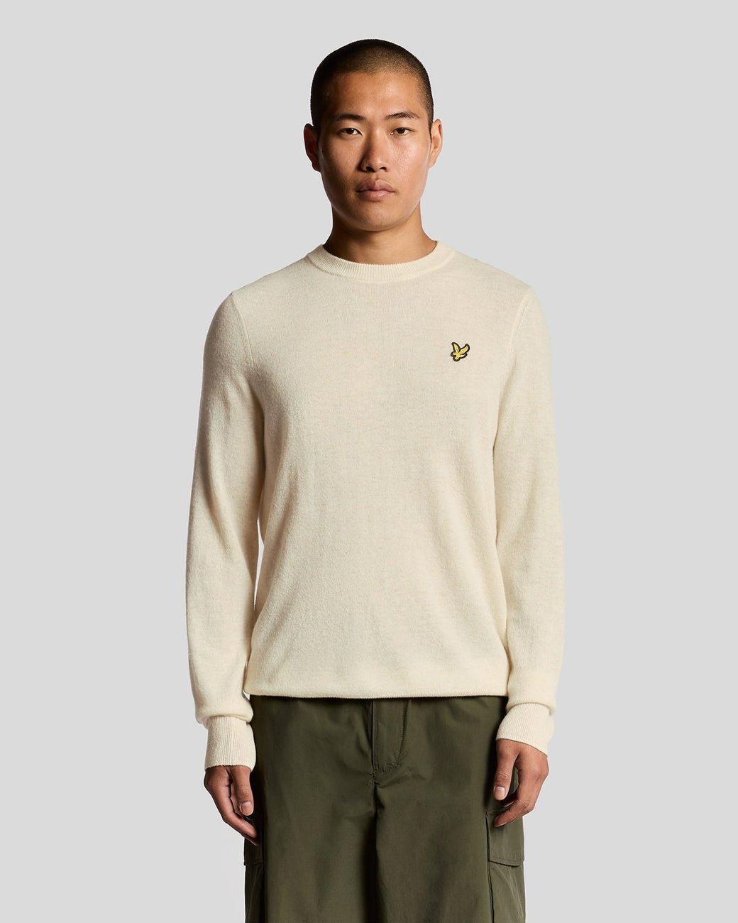 Lyle & Scott Natural Lambswool Blend Crew Neck Jumper for men