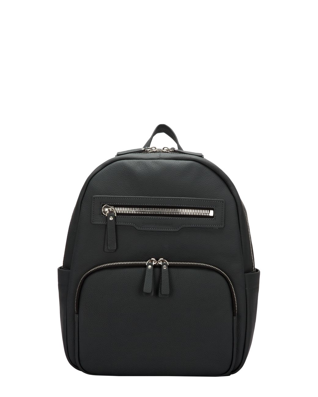 Smith & Canova Black Oil Tanned Leather Zip Around Backpack for men