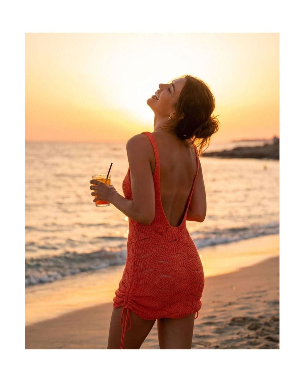 RYVAN Orange Knit Dress
