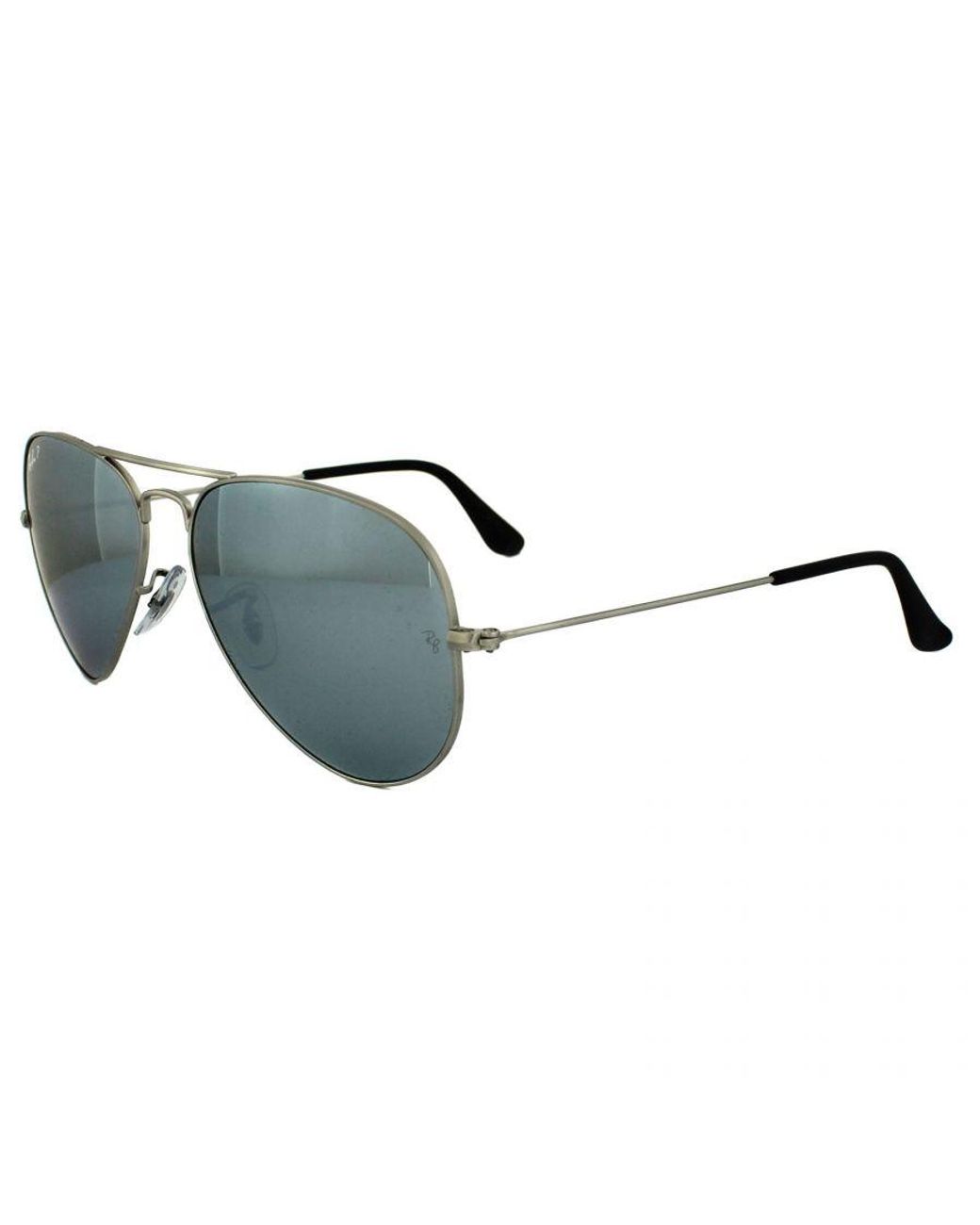 Ray-Ban Blue Aviator Mirror Sunglasses Polarized Metal
