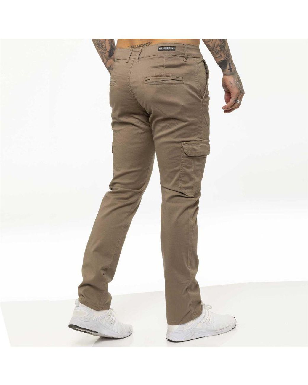 Enzo Natural Cargo Combat Chinos for men