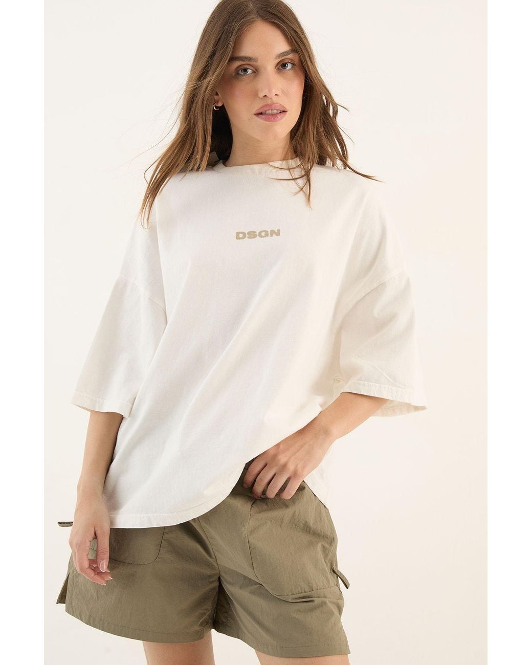 DSGN Studio Natural Heavyweight Washed Oversized Short Sleeve T-Shirt