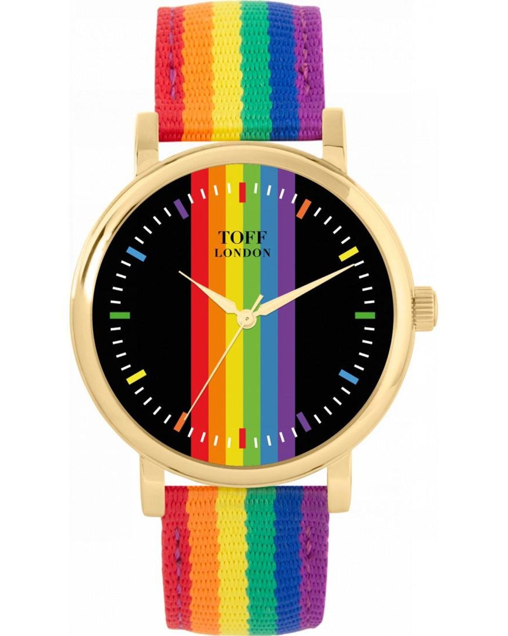 Toff London Metallic Tlws-70552 38Mm Pride Linear Batons Watch
