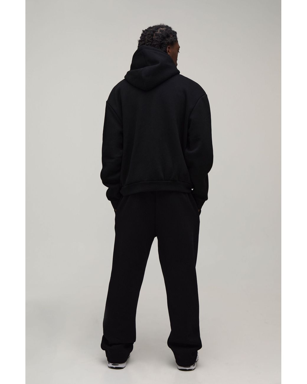BoohooMAN Black Straight Fit Dot Embroidered Jogger for men