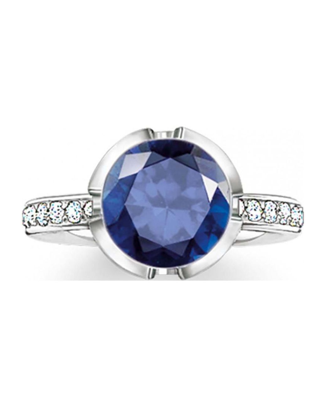 Thomas Sabo Blue Tr2037-050-32-52 Ladies Ring Sterling