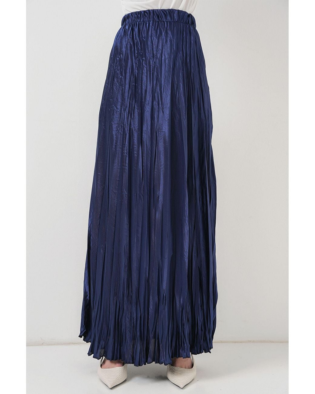 Bigdart Getextureerde Maxi Rok Met Elastische Taille in het Blue